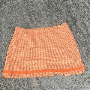 Orange checkered dmountain lake skirts